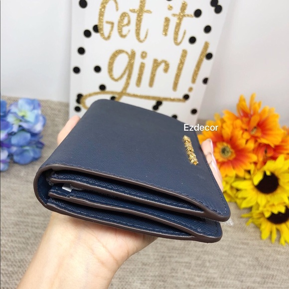 NWT Michael Kors | Jet Set Slim Bifold Wallet Navy - Picture 8 of 8